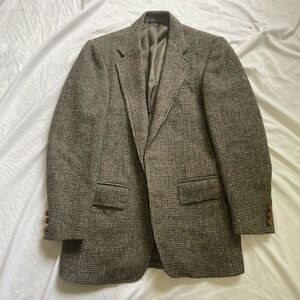 Stanley Blacker Harris Tweed Men's Small Scottish Wool Single Breasted Overcoat
